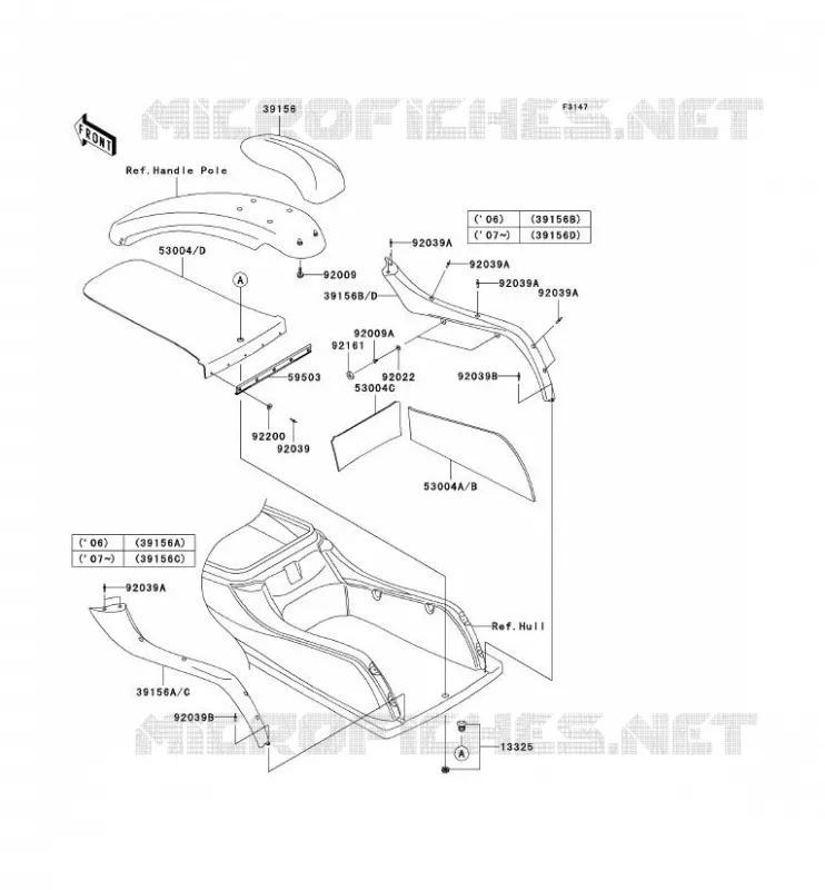 MOUSSES Kawasaki JET SKI 800 2007 JET SKI 800 SX-R  JS800A7F