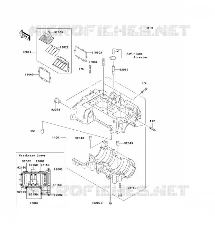 CARTER MOTEUR(S) Kawasaki JET SKI 800 2008 JET SKI 800 SX-R  JS800A8F