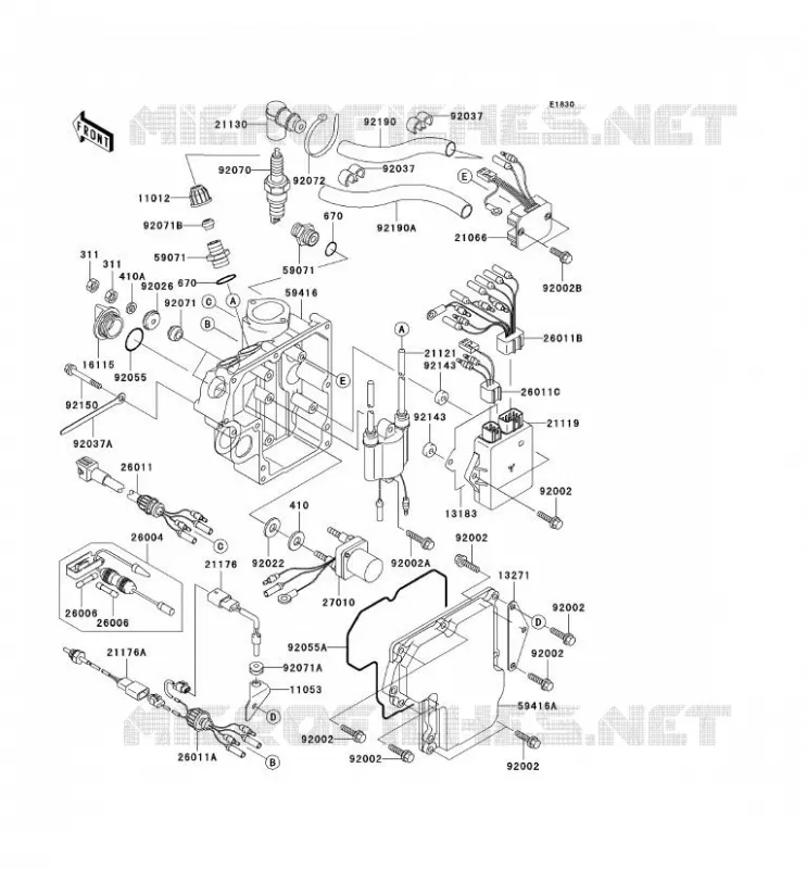 SYSTEME D&acute;ALLUMAGE Kawasaki JET SKI 800 2008 JET SKI 800 SX-R  JS800A8F