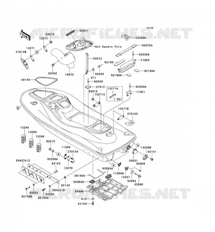 COQUE Kawasaki JET SKI 1200 2003 JET SKI 1200 STX-R  JT1200-A2