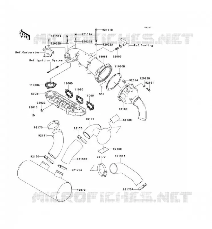&Eacute;CHAPPEMENT Kawasaki JET SKI 1200 2004 JET SKI 1200 STX-R  JT1200-C1