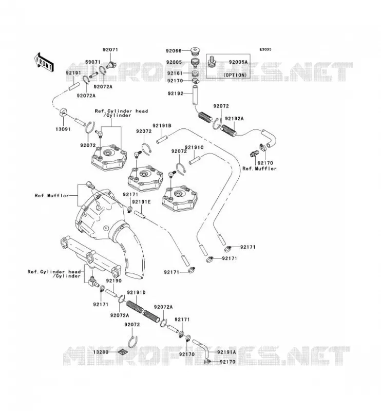 REFROIDISSEMENT Kawasaki JET SKI 1200 2004 JET SKI 1200 STX-R  JT1200-C1