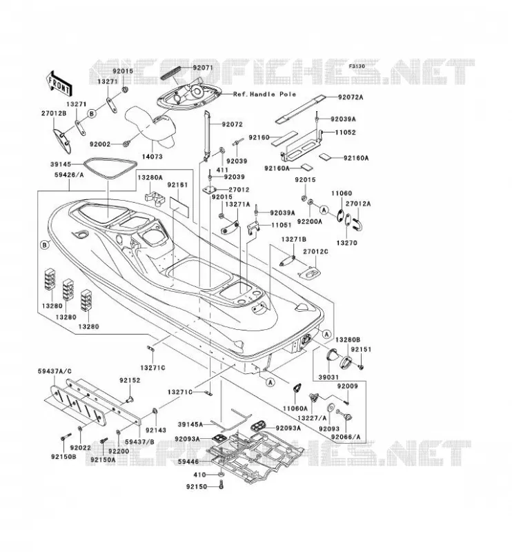 COQUE Kawasaki JET SKI 1200 2004 JET SKI 1200 STX-R  JT1200-C1