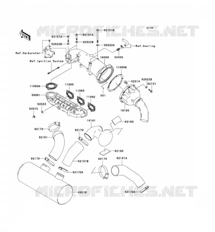 &Eacute;CHAPPEMENT Kawasaki JET SKI 1200 2004 JET SKI 1200 STX-R  JT1200-C1