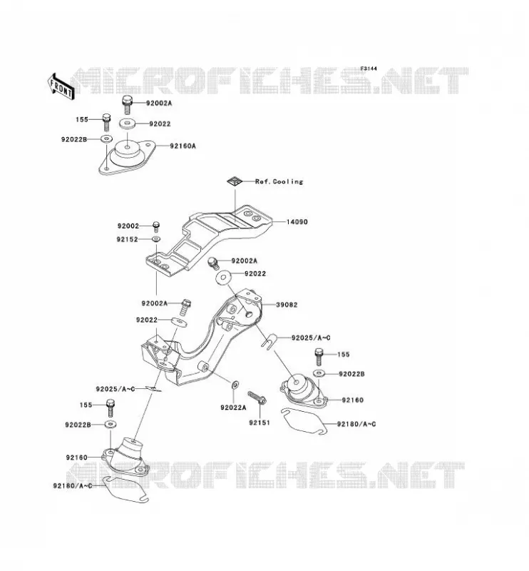 SUPPORT MOTEUR Kawasaki JET SKI 1200 2004 JET SKI 1200 STX-R  JT1200-C1