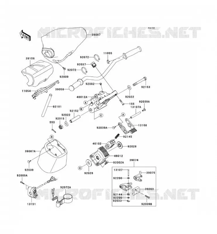 GUIDON Kawasaki JET SKI 1500 2007 JET SKI ULTRA 250X  JT1500B7F