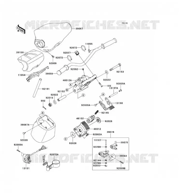 GUIDON Kawasaki JET SKI 1500 2007 JET SKI ULTRA LX  JT1500C7F