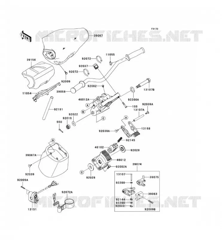GUIDON Kawasaki JET SKI 1500 2010 JET SKI ULTRA 260LX  JT1500FAF