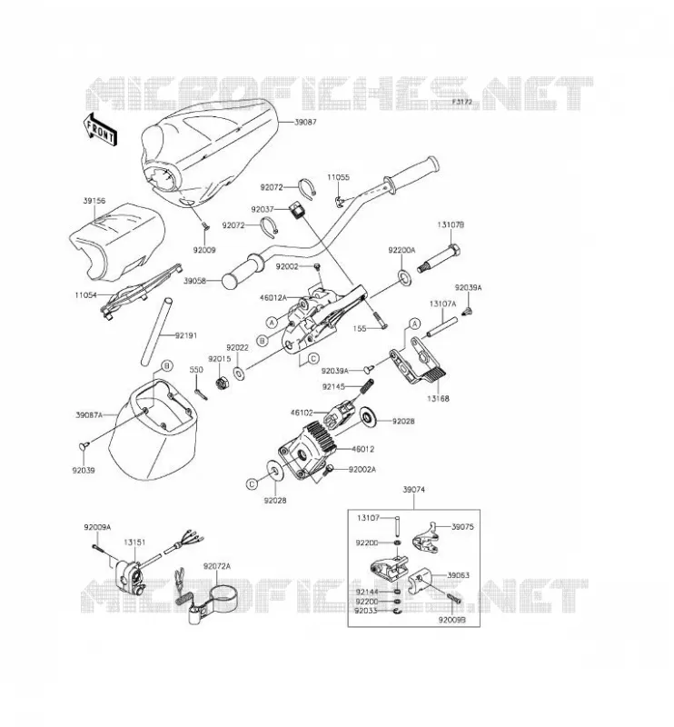 GUIDON Kawasaki JET SKI 1500 2015 JET SKI ULTRA LX  JT1500KFF