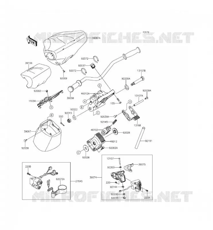 GUIDON Kawasaki JET SKI 1500 2015 JET SKI ULTRA 310X  JT1500PFF