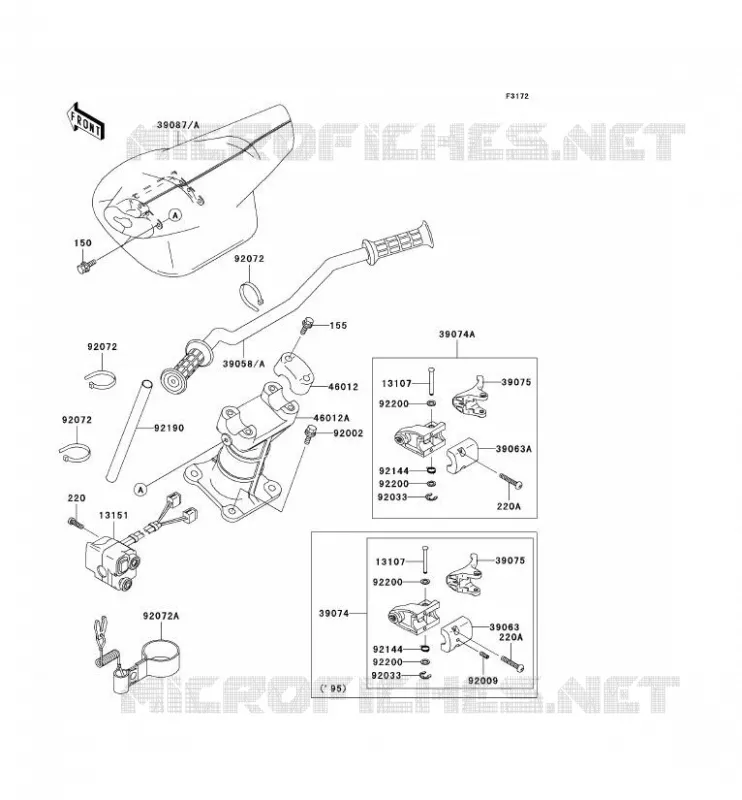 GUIDON Kawasaki JET SKI 750 1997 JET SKI STS  JT750-B3