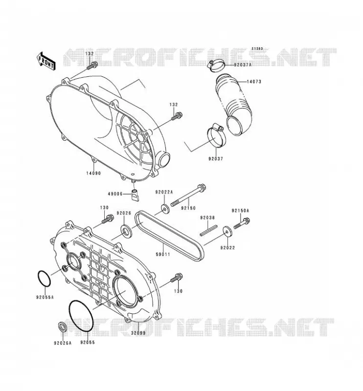 COUVERCLE CONVERTISSEUR Kawasaki SSV 300 no_year MULE 500  KAF300-A1