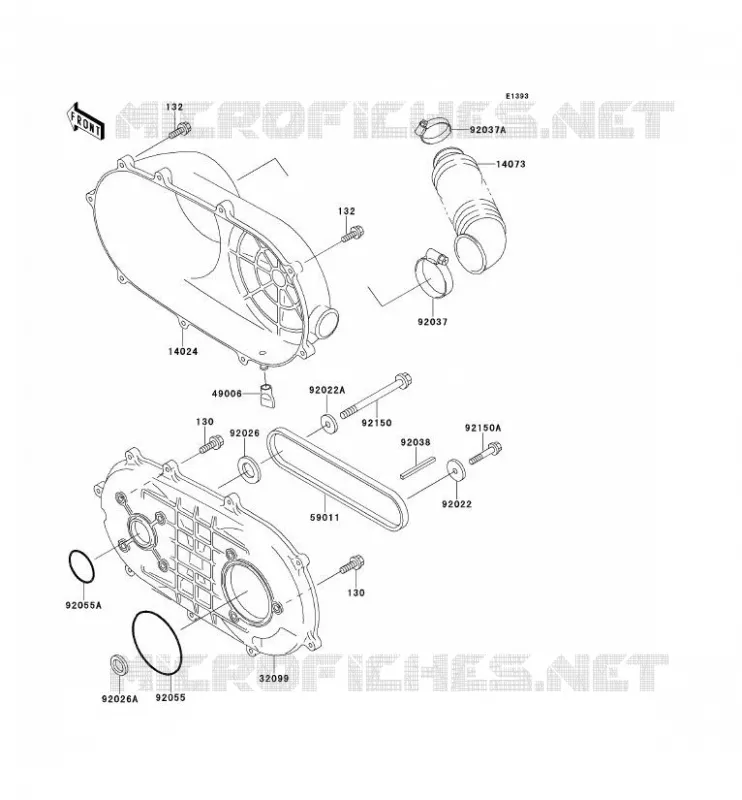 COUVERCLE CONVERTISSEUR/COURROIE Kawasaki SSV 300 no_year MULE 500  KAF300-B1