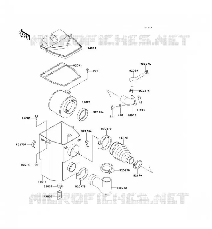 FILTRE A AIR Kawasaki SSV 300 no_year MULE 500  KAF300-B2