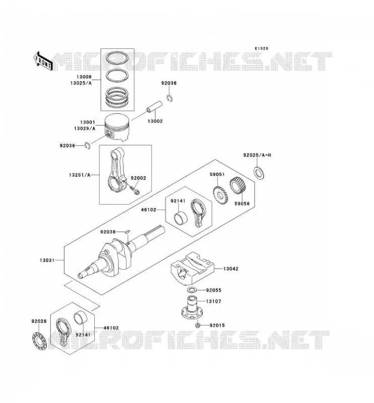 VILEBREQUIN/PISTON Kawasaki SSV 300 no_year MULE 500  KAF300-B2
