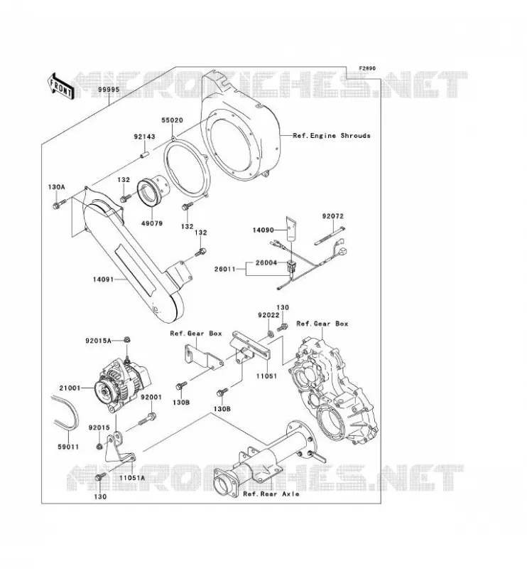 PIECE EN OPTION Kawasaki SSV 300 1997 MULE 550  KAF300-C1