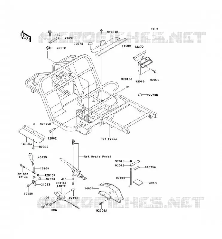 PIECE DE CADRE (COUVERTURE) Kawasaki SSV 300 no_year MULE 550  KAF300-C3