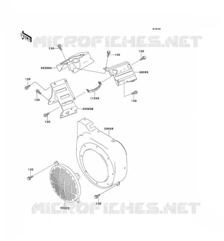 CAPOT MOTEUR Kawasaki SSV 300 2000 MULE 550  KAF300-C4