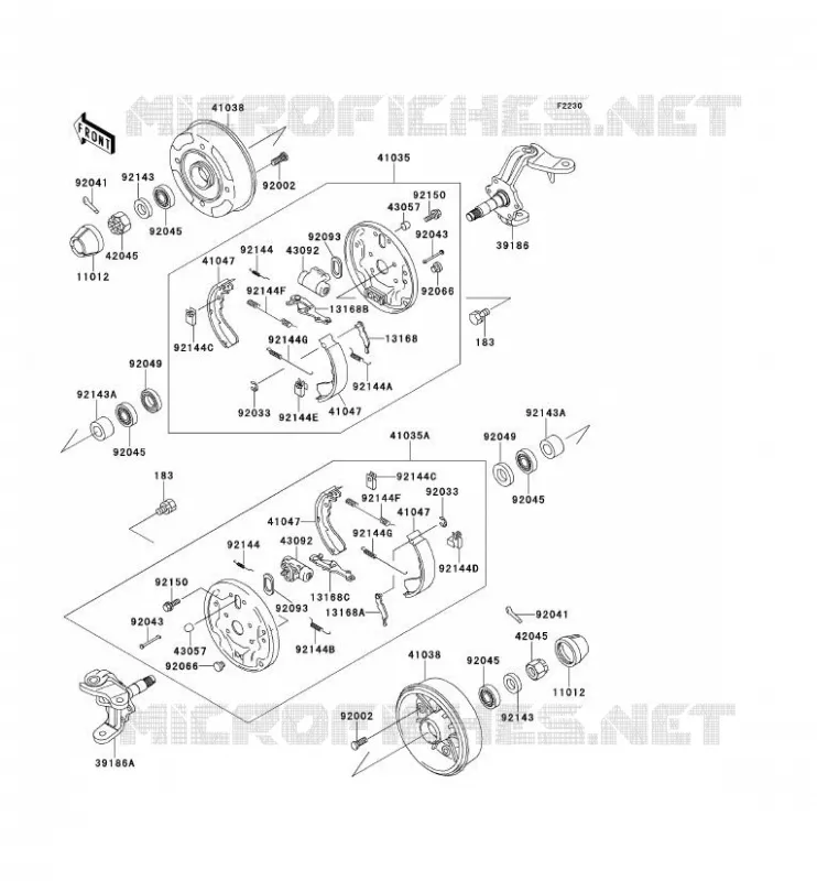MOYEU AVANT Kawasaki SSV 300 2000 MULE 550  KAF300-C4