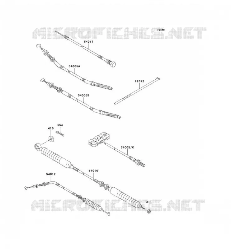 CABLES Kawasaki SSV 300 no_year MULE 550  KAF300-C4