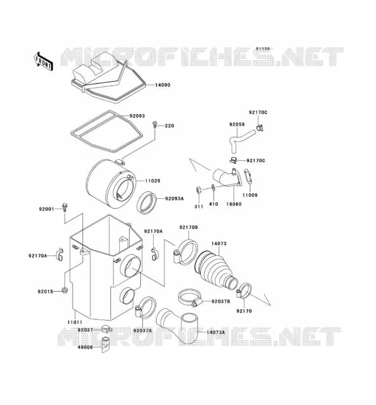 FILTRE A AIR Kawasaki SSV 300 no_year MULE 550  KAF300-C4