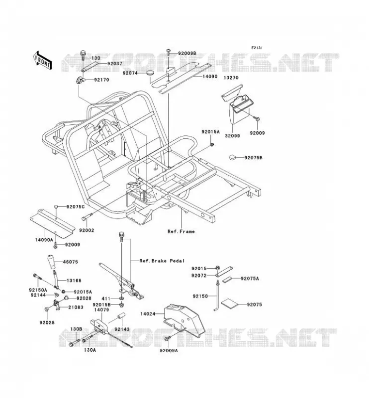 PIECE DE CADRE (COUVERTURE) Kawasaki SSV 300 no_year MULE 550  KAF300-C4