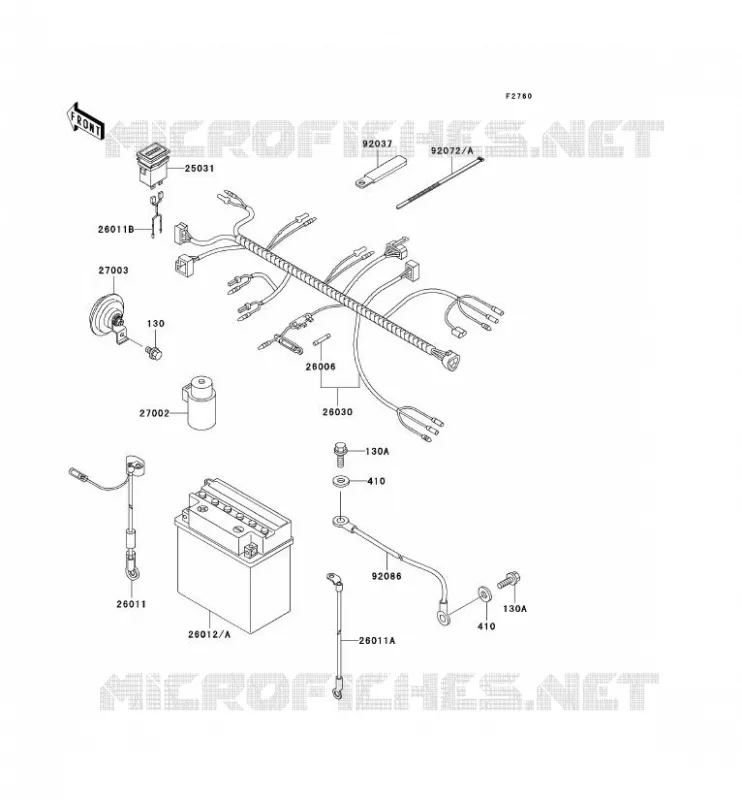 CHASSIS EQUIPMENT ELECTRIQUE Kawasaki SSV 300 2003 MULE 550  KAF300-C6