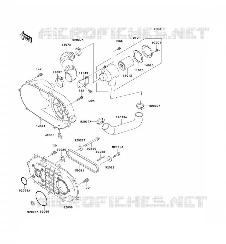 COUVERCLE CONVERTISSEUR/COURROIE Kawasaki SSV 300 no_year MULE 550  KAF300-C6