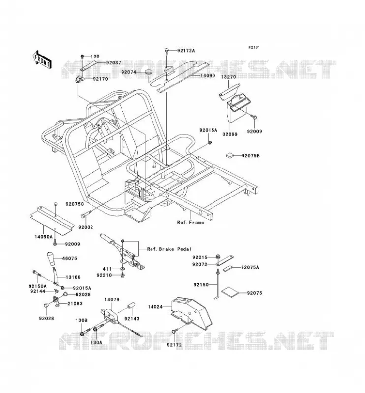 PIECE DE CADRE (COUVERTURE) Kawasaki SSV 300 no_year MULE 550  KAF300-C6