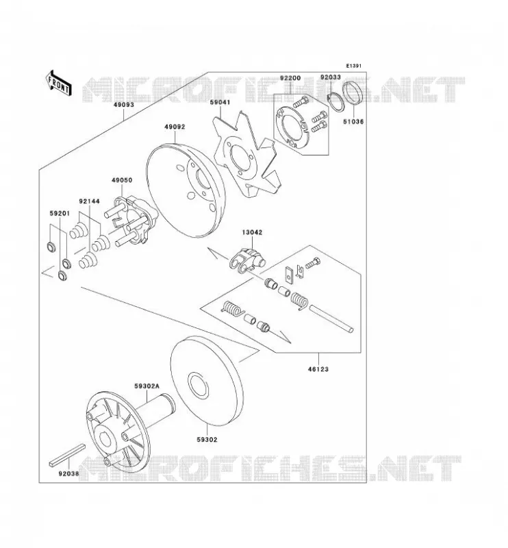 VARIATEUR Kawasaki SSV 300 2004 MULE 550  KAF300-C7