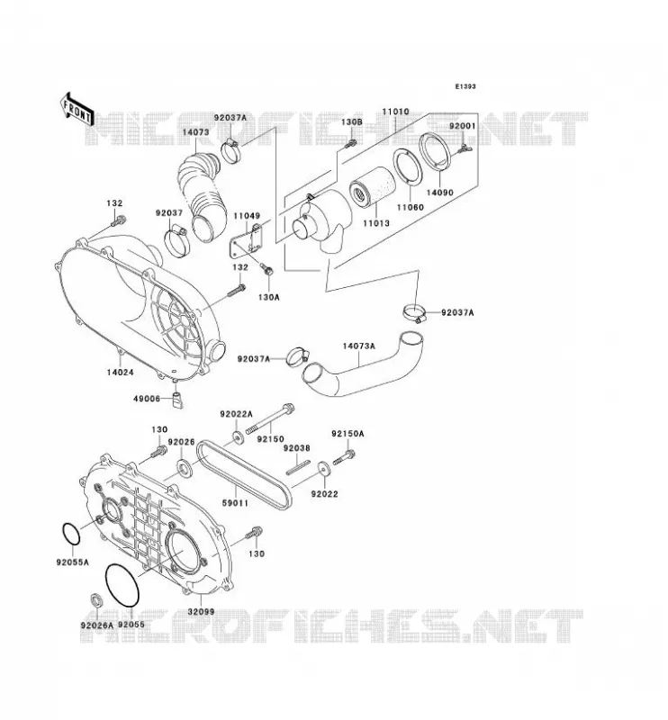 COUVERCLE CONVERTISSEUR/COURROIE Kawasaki SSV 300 no_year MULE 550  KAF300-C7