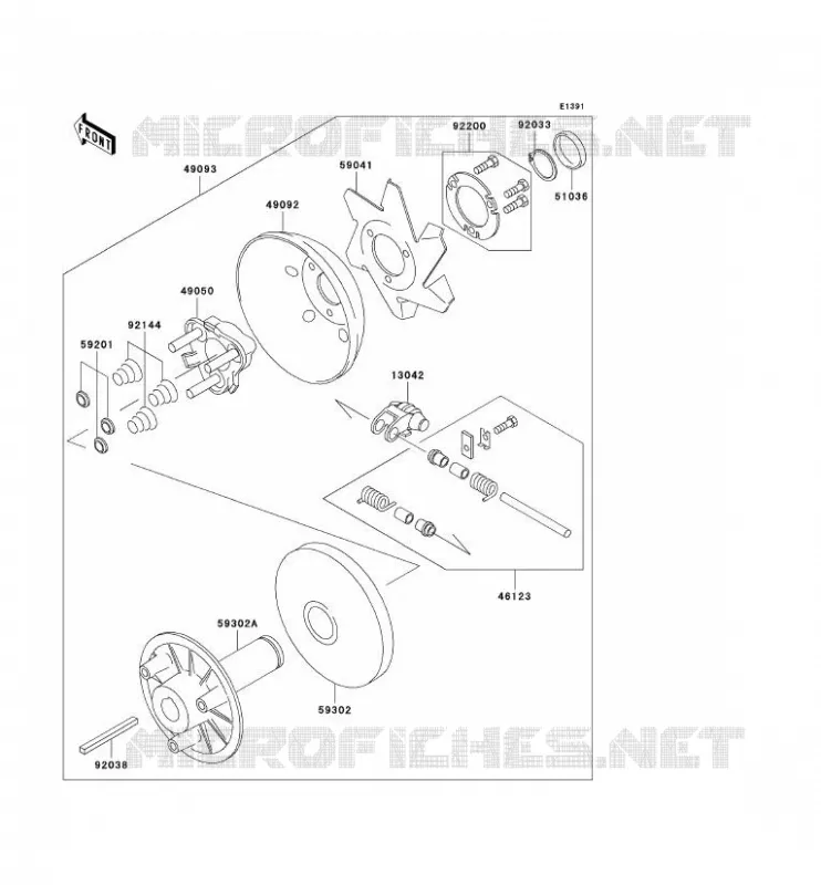 VARIATEUR Kawasaki SSV 300 no_year MULE 520  KAF300-D2