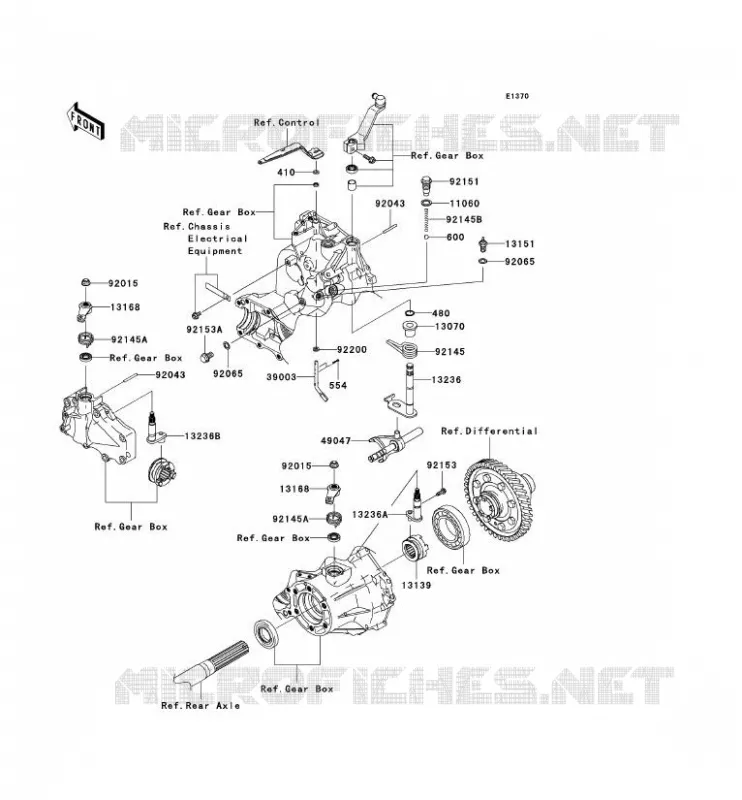 SELECTEUR Kawasaki SSV 400 2005 MULE 610 4X4  KAF400-A1
