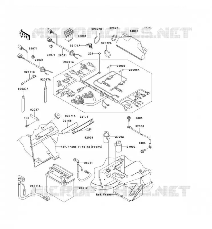 CHASSIS EQUIPMENT ELECTRIQUE Kawasaki SSV 400 2005 MULE 610 4X4  KAF400-A1