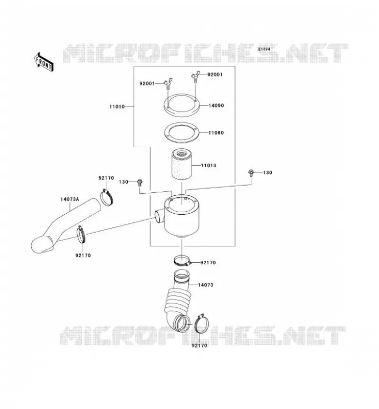 FILTRE A AIR - CONVERTISSEUR Kawasaki SSV 400 2006 MULE 610 4X4  KAF400A6F