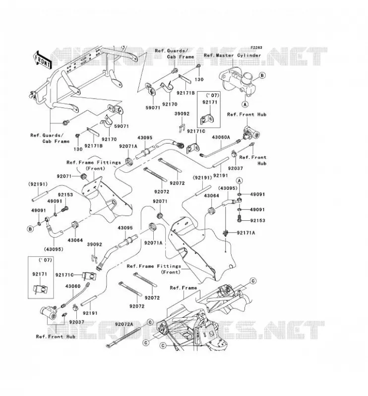 DURIT DE FREIN AVANT Kawasaki SSV 400 2007 MULE 610 4X4  KAF400A7F