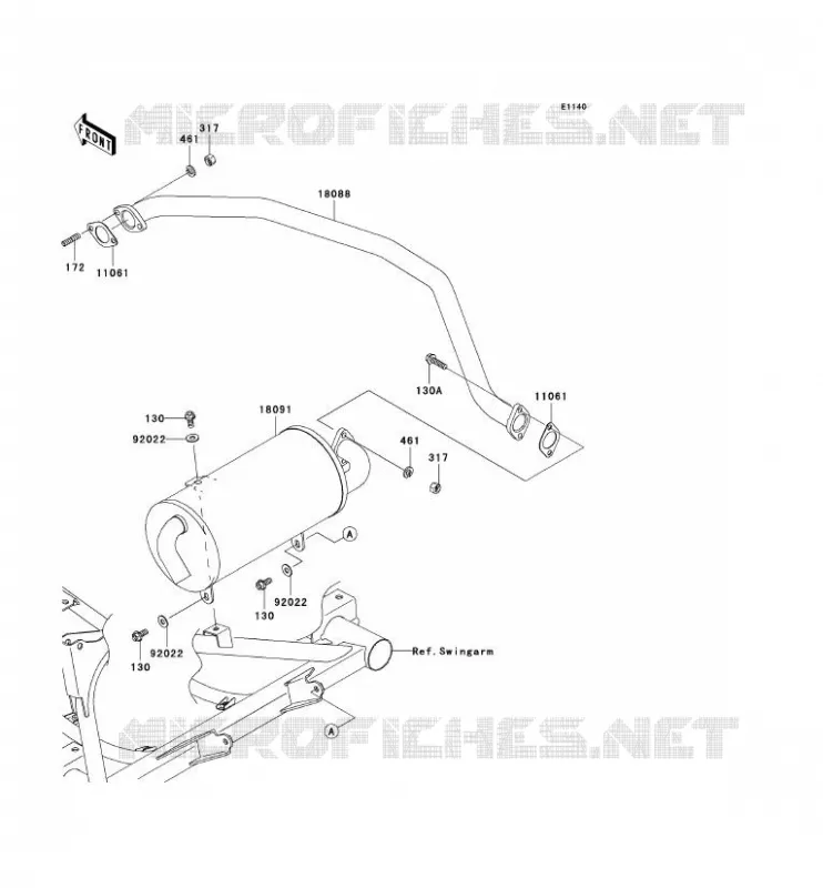 &Eacute;CHAPPEMENT Kawasaki SSV 400 2007 MULE 610 4X4  KAF400A7F