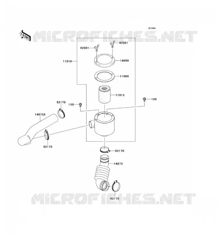 FILTRE A AIR - CONVERTISSEUR Kawasaki SSV 400 2007 MULE 610 4X4  KAF400A7F