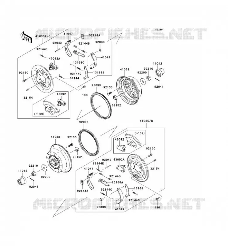 MOYEU AVANT Kawasaki SSV 400 2008 MULE 610 4X4  KAF400A8F