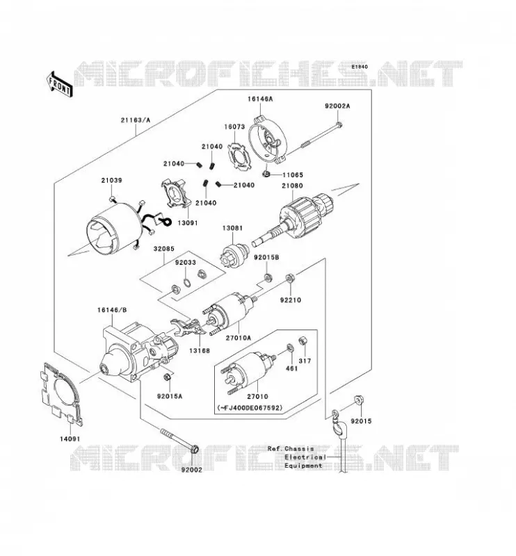 D&Eacute;MARREUR Kawasaki SSV 400 2009 MULE 610 4X4  KAF400A9F