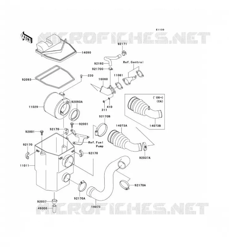 FILTRE A AIR Kawasaki SSV 400 2009 MULE 610 4X4  KAF400A9F