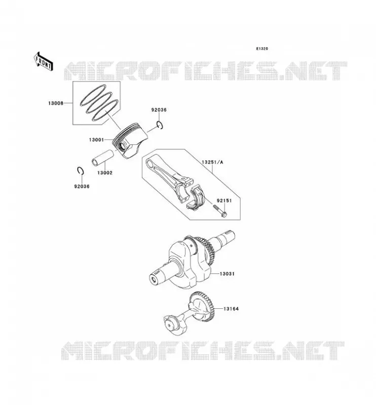 VILEBREQUIN/PISTON Kawasaki SSV 400 2011 MULE 610 4X4  KAF400ABF