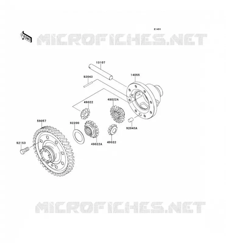DIFFERENTIEL Kawasaki SSV 400 2012 MULE 610 4X4  KAF400ACF