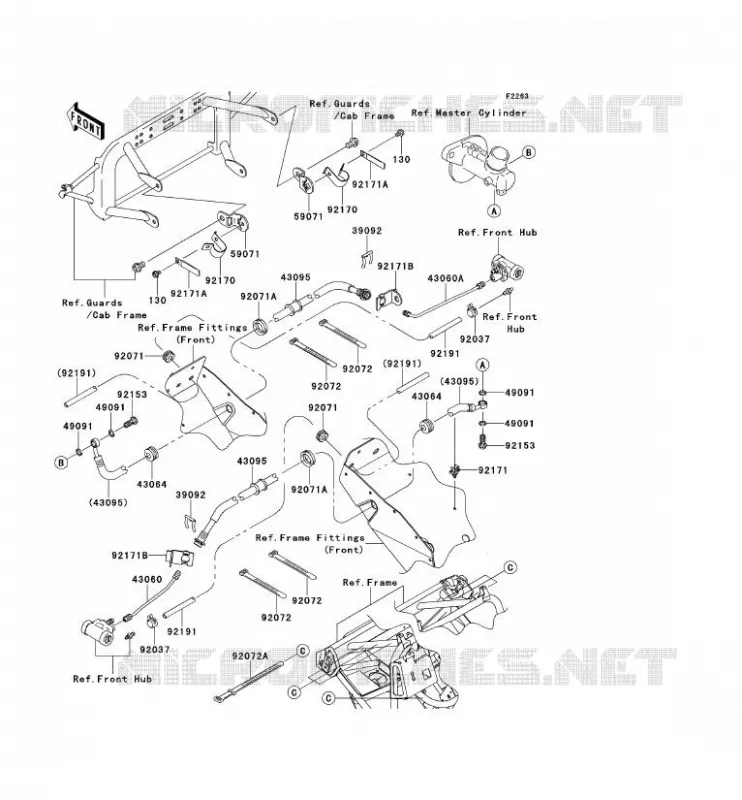 DURIT DE FREIN AVANT Kawasaki SSV 400 2012 MULE 610 4X4  KAF400ACF