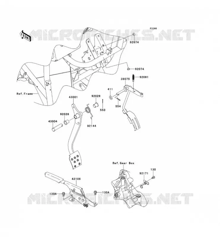 PEDALE DE FREIN Kawasaki SSV 400 2012 MULE 610 4X4  KAF400ACF