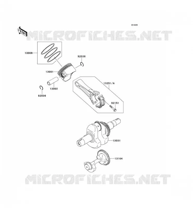 VILEBREQUIN/PISTON Kawasaki SSV 400 2012 MULE 610 4X4  KAF400ACF