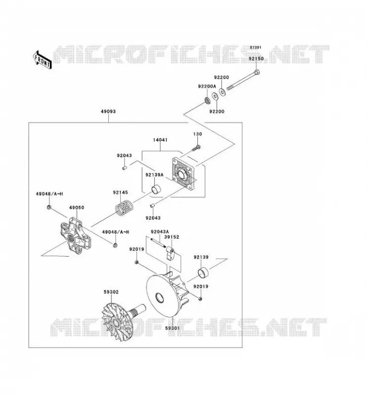 VARIATEUR Kawasaki SSV 400 2012 MULE 610 4X4  KAF400ACF