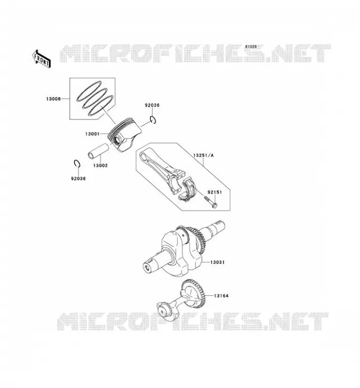 VILEBREQUIN/PISTON Kawasaki SSV 400 2013 MULE 610 4X4  KAF400ADF