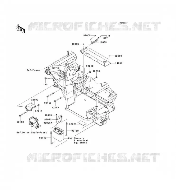 SUPPORT MOTEUR Kawasaki SSV 400 2015 MULE 610 4X4  KAF400AFF