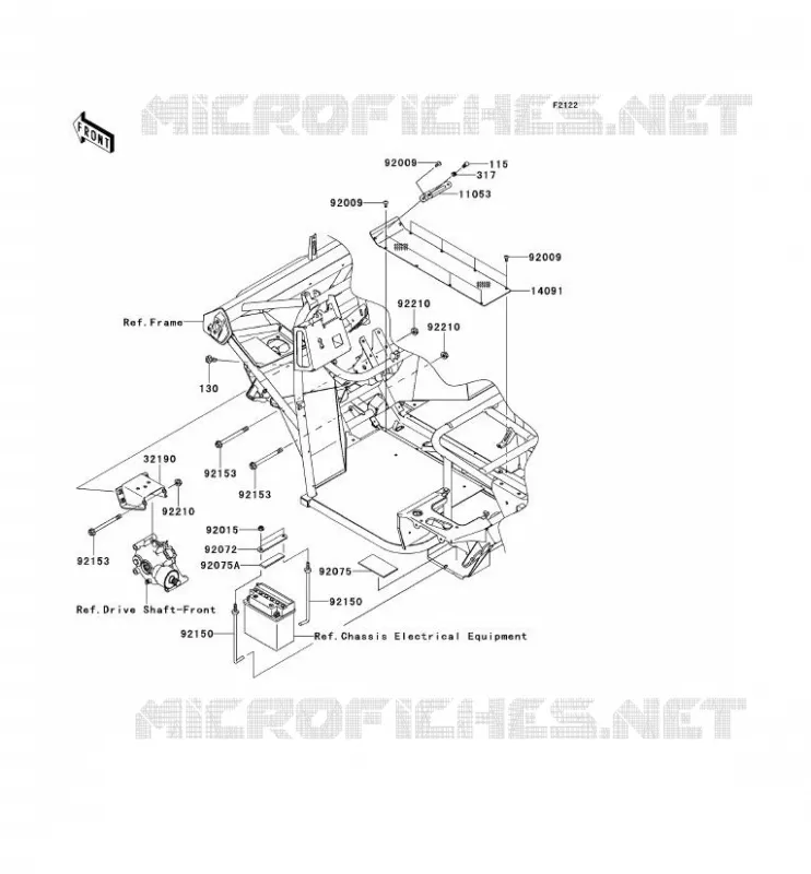 SUPPORT MOTEUR Kawasaki SSV 400 2015 MULE 610 4X4  KAF400AFF